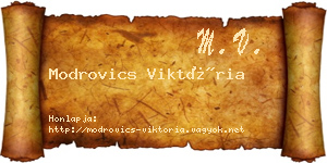 Modrovics Viktória névjegykártya